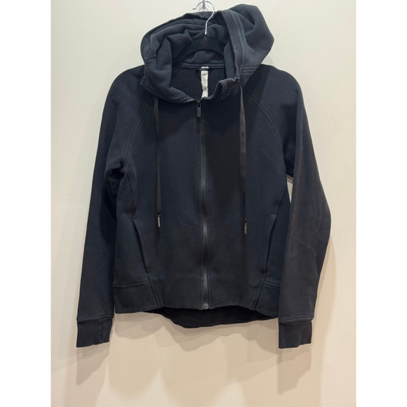 lululemon athletica Tops - Lululemon Black Full Zip Hoodie Size 6 Fleece Thumbholes